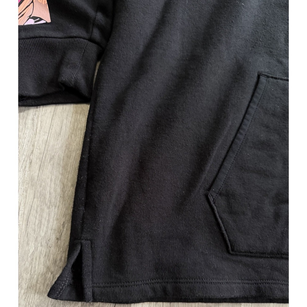 Pink Victoria Secret Sweatshirt Oversized Black 1/4 Zip Tropical Logo Medium - Picture 7 of 16